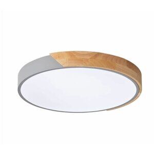 NEW! 12” Grey Circle LED Flush Mount Light Fixture Modern, with Remote